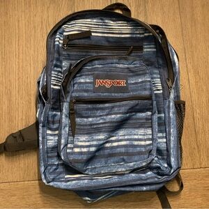 Blue striped jansport backpack